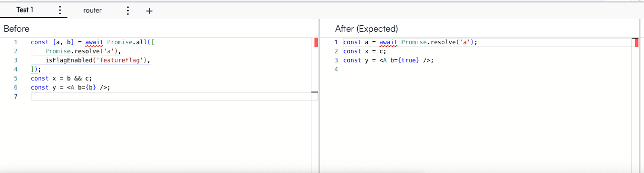 new multiple before/after snippets feature for codemod studio