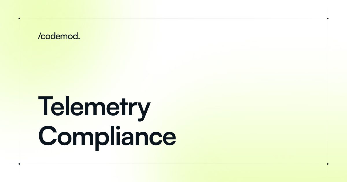 Telemetry Compliance Codemod Telemetry compliance codemod