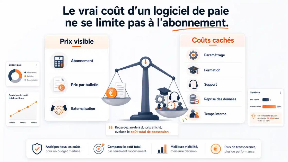 Budget logiciel de paie 2026 : prix visible et coûts cachés à anticiper