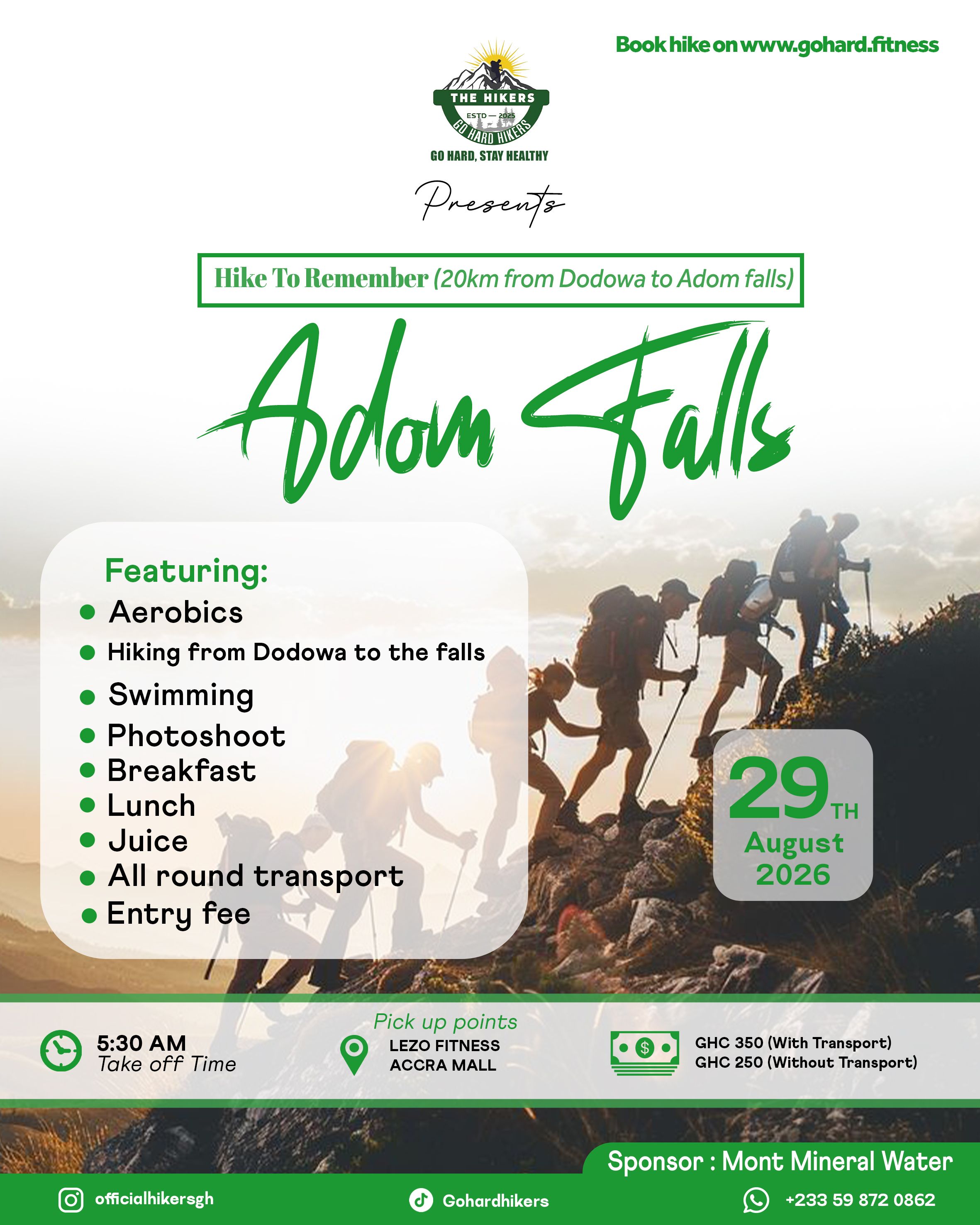 20km Hike to Adomwaterfalls 