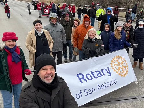 Mark Figart and Rotary friends at 2025 MLK March, San Antonio, Texas