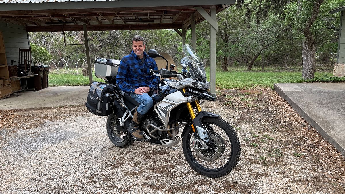 Mark Figart about to head off on the 2025 Mezcal Moto Rally