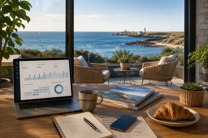 Calendrier saisonnier et logement face à la mer à Quiberon