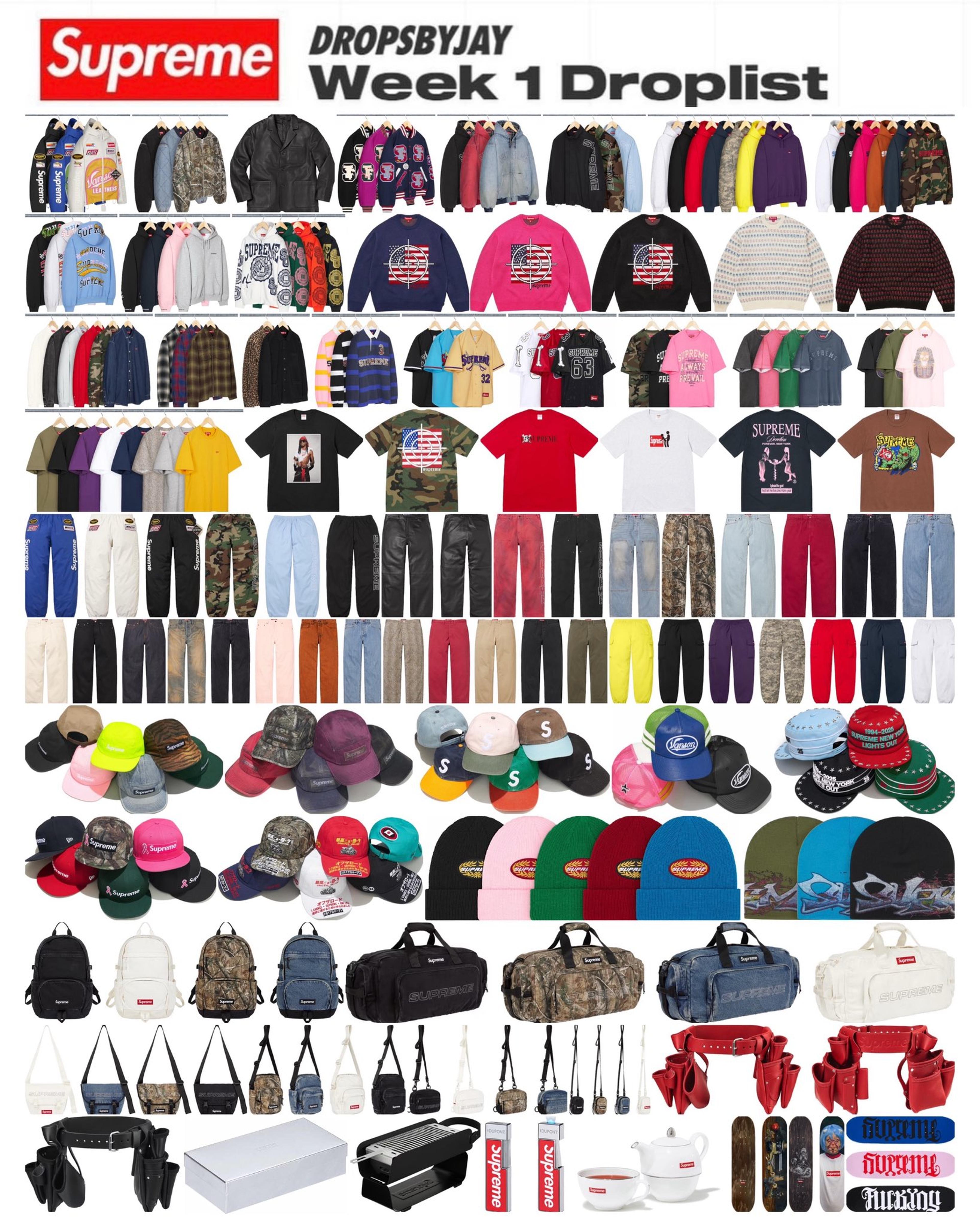 Supreme FW25 Week 1 Droplist
