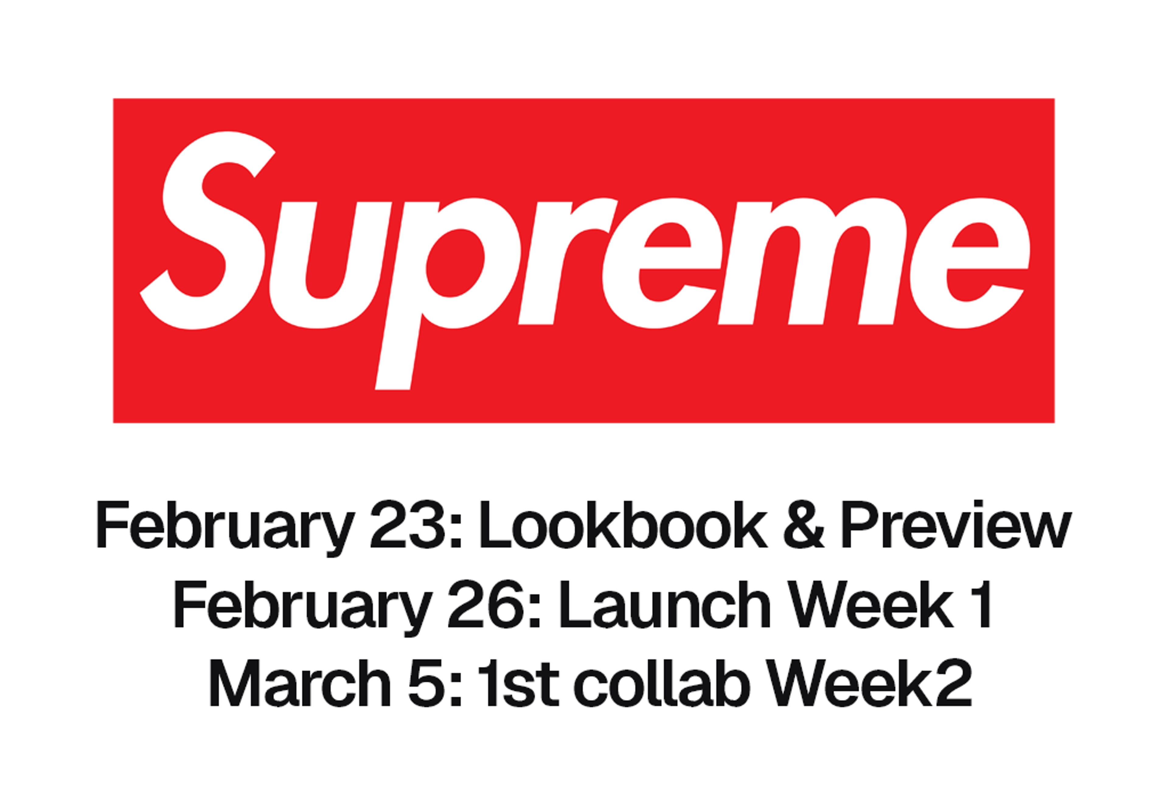 Supreme Spring / Summer 2026 Dates