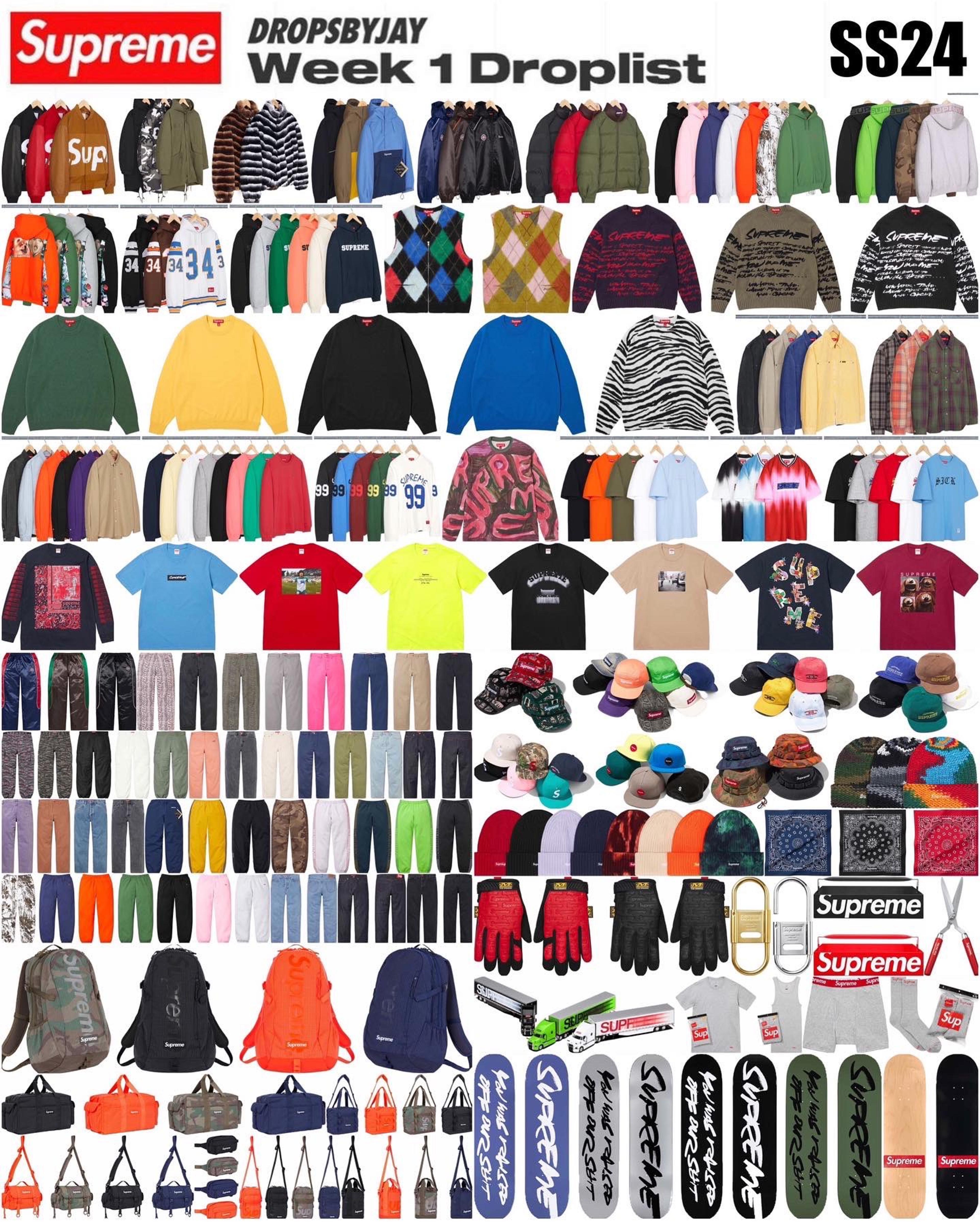 Supreme SS24 Week 1 Droplist & Keywords