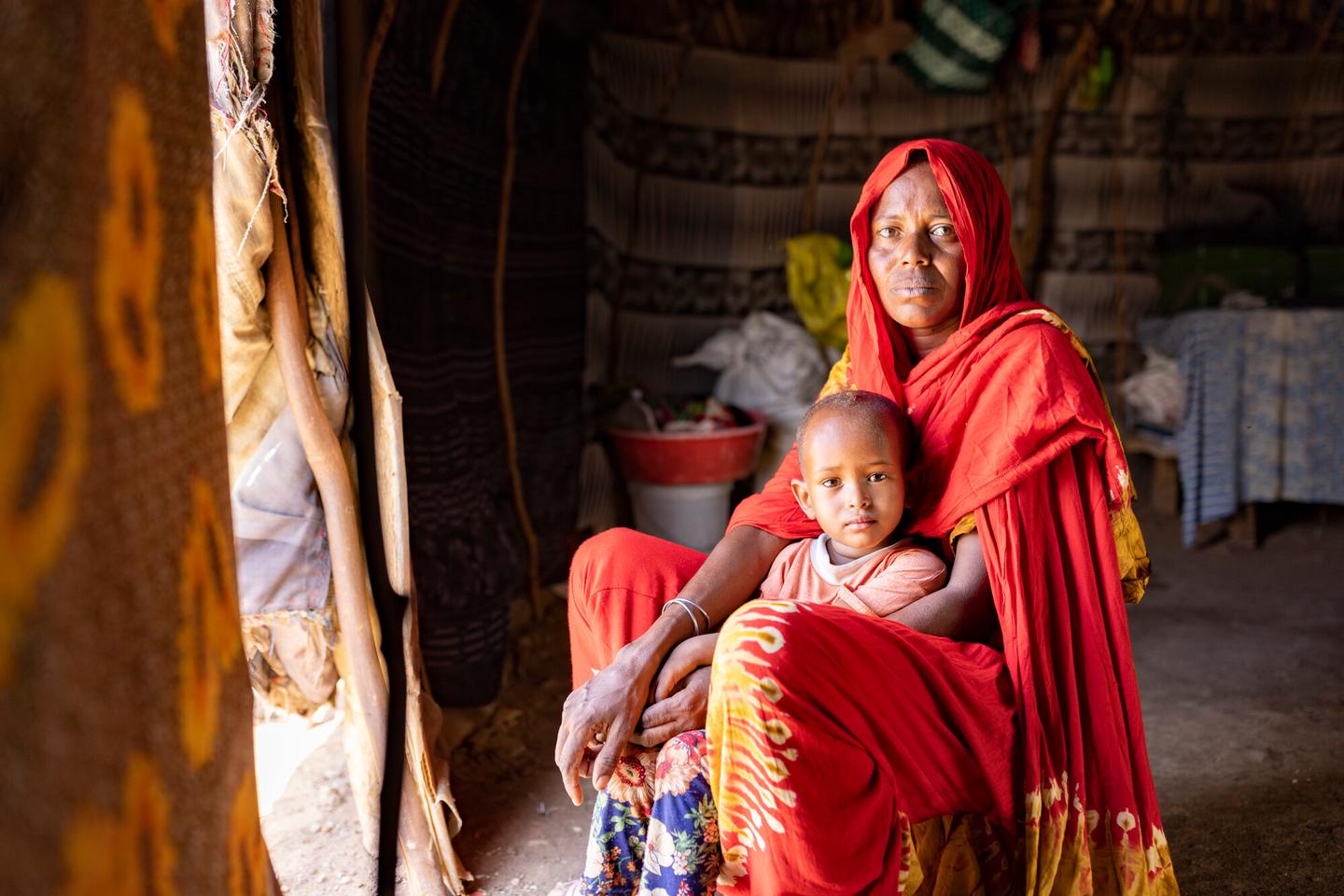 Child and mother in Kenya