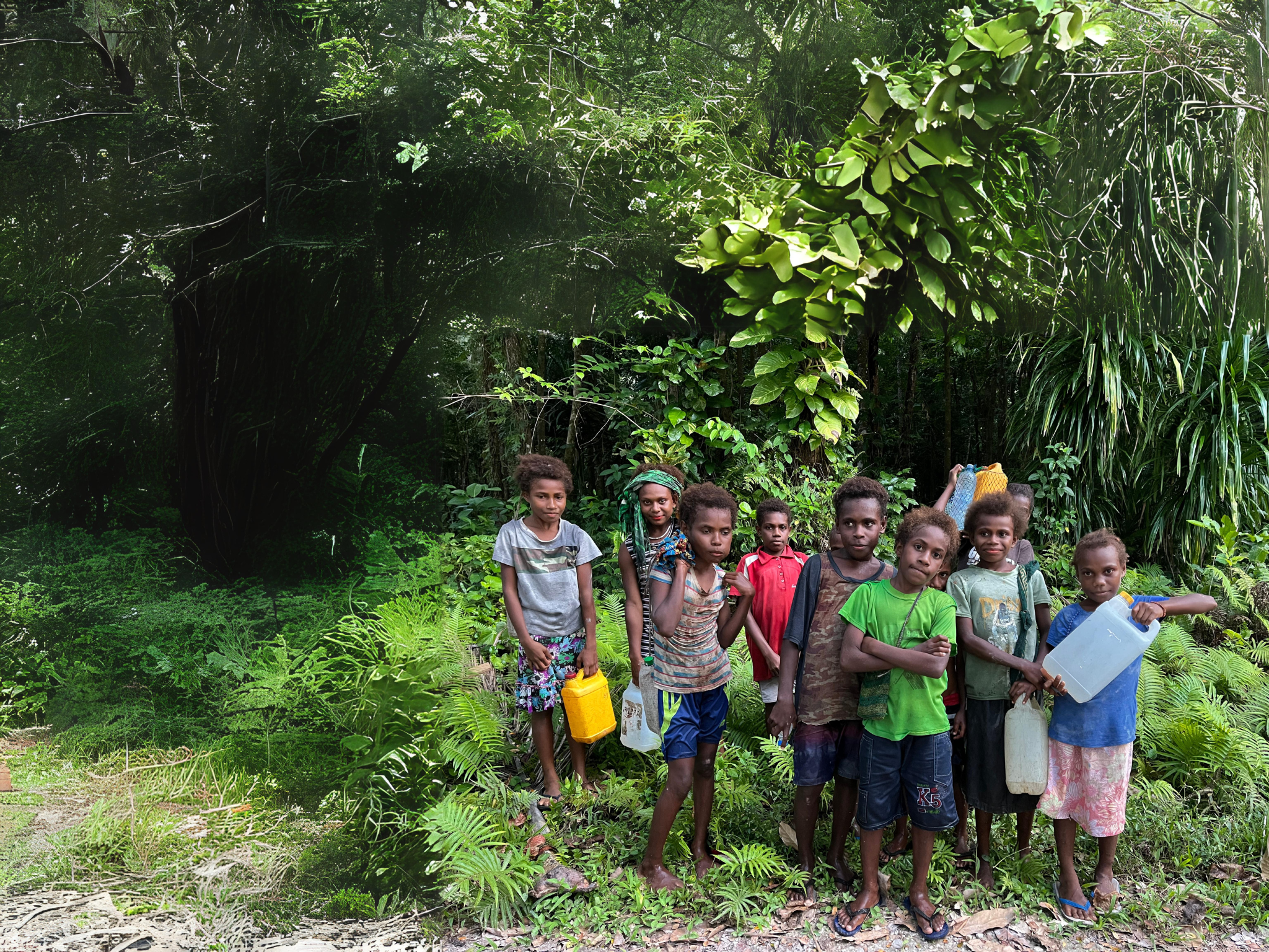 boys walking for water