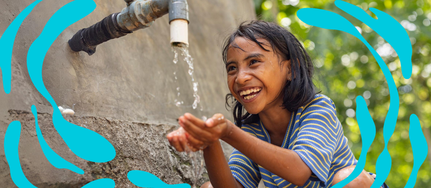 Girl with water tap