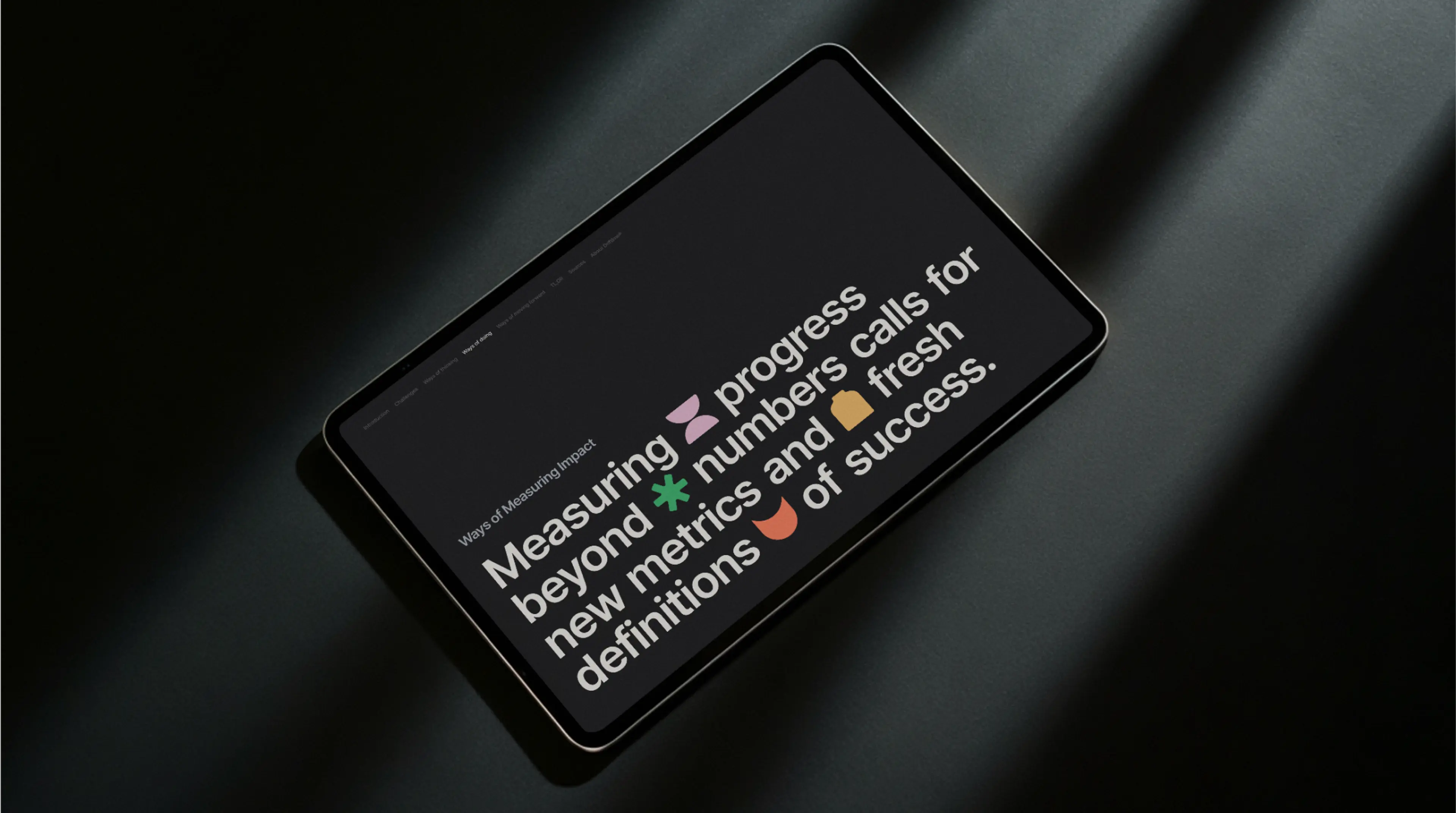 Driftime's Beyond Trends Report on an iPad