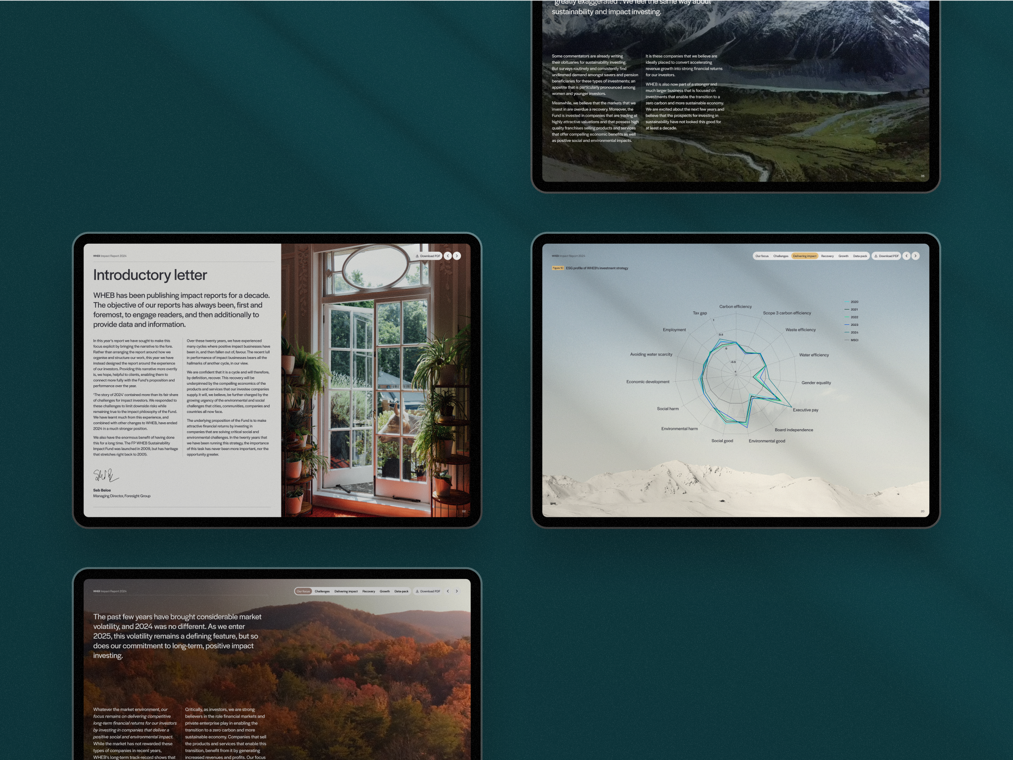 Sample page from WHEB's 2024 Impact Report