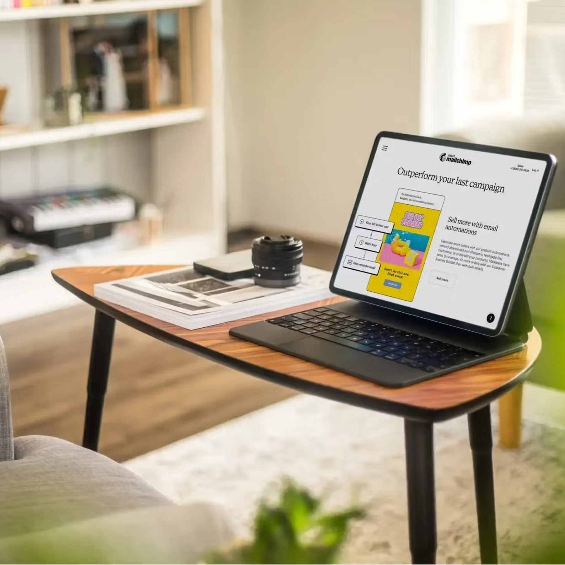 iPad on coffee table