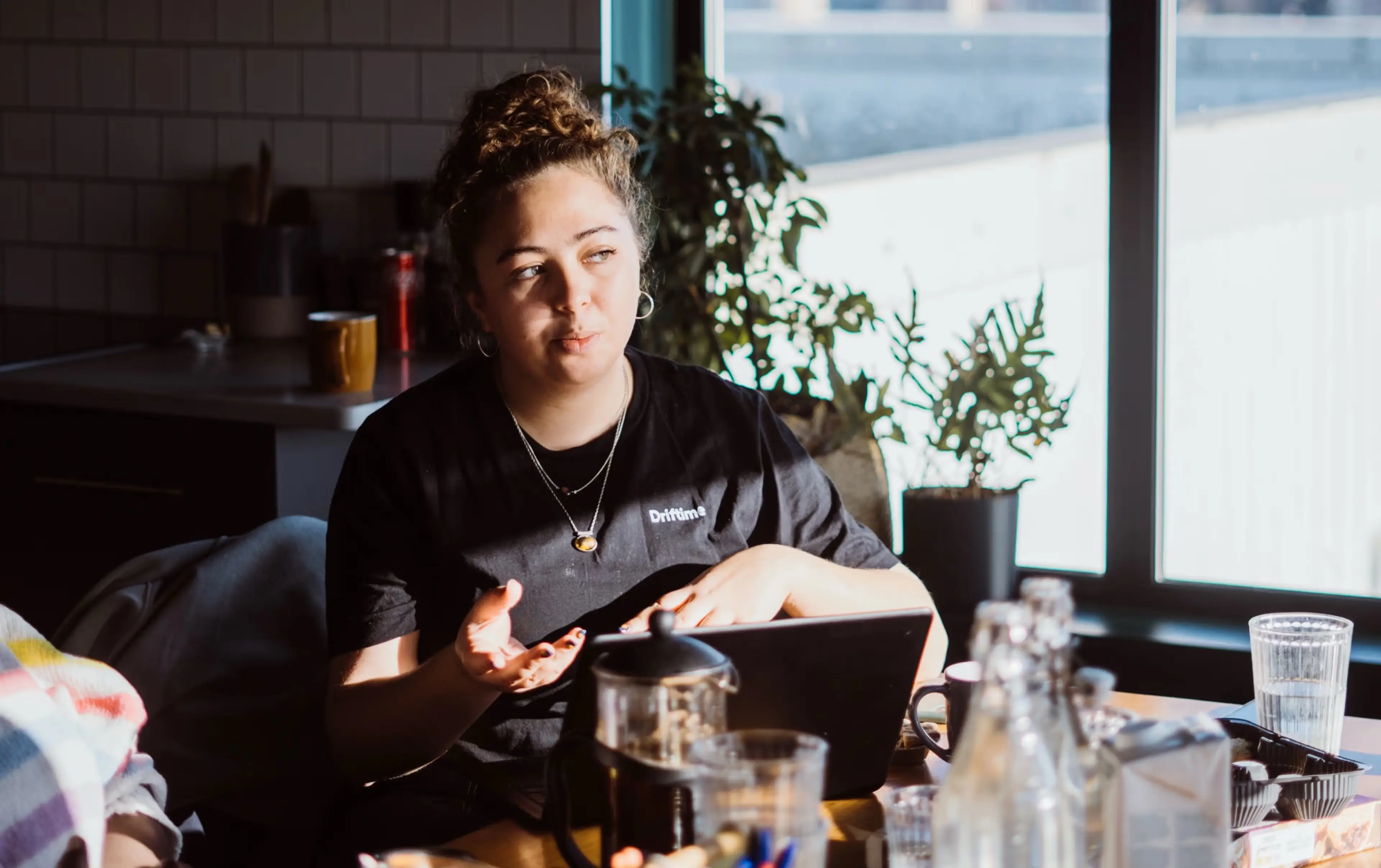 Person at a table