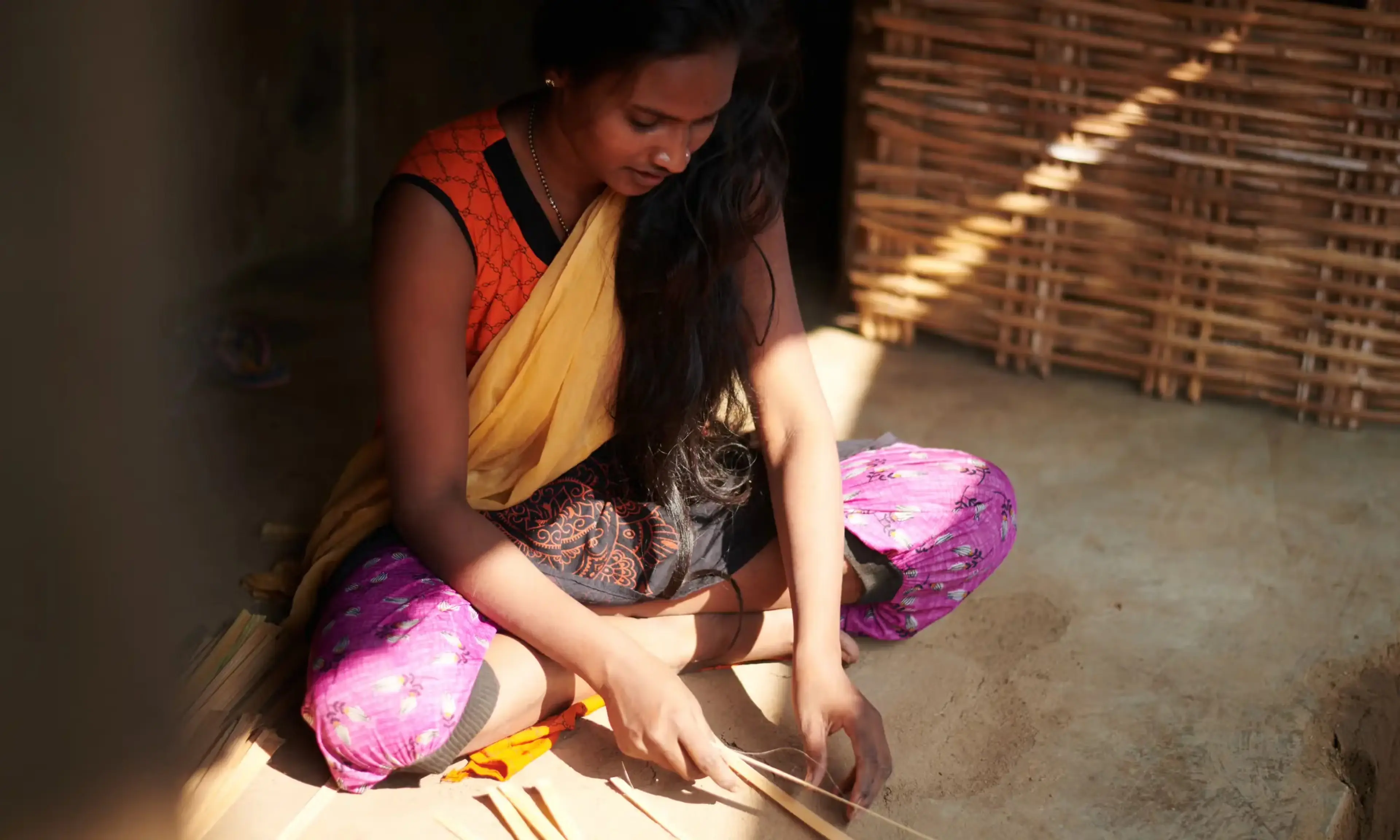Indian women weaving