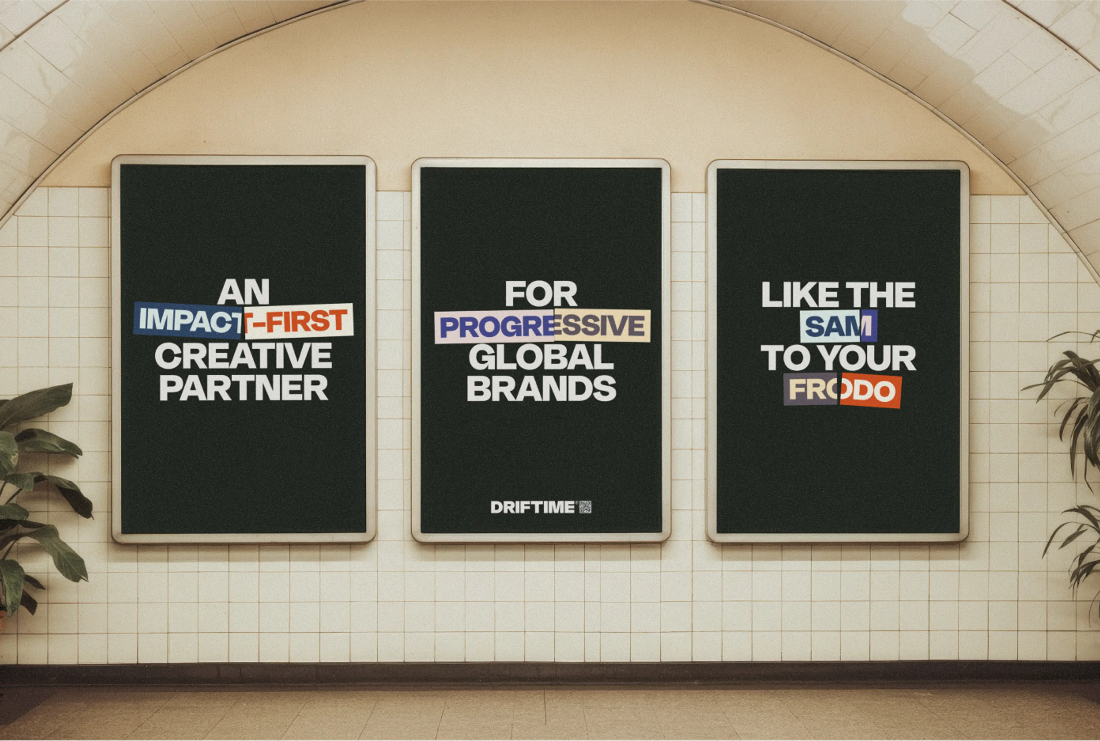 Driftime brand on subway billboards
