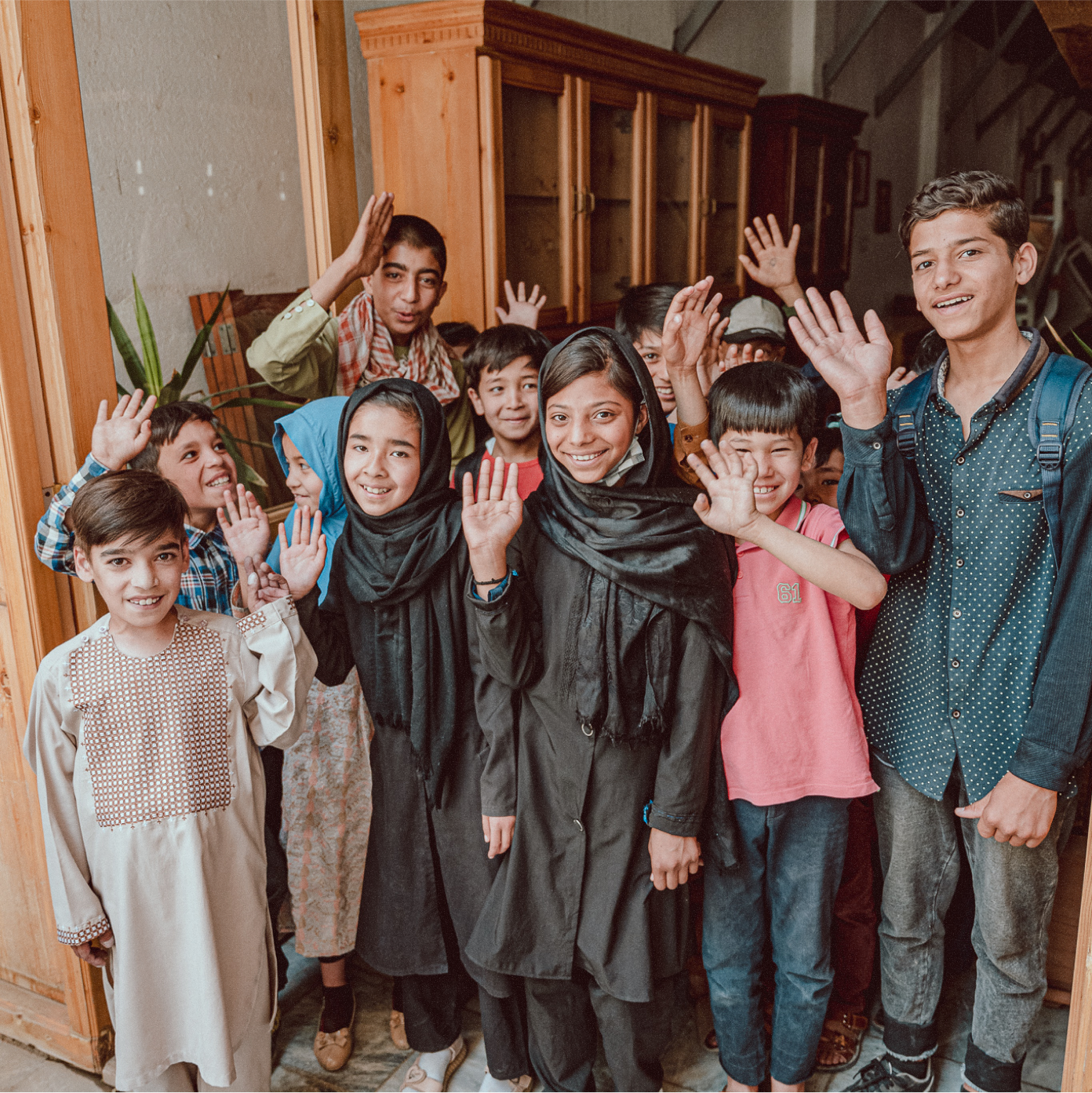 Group of children at Salem Cafe