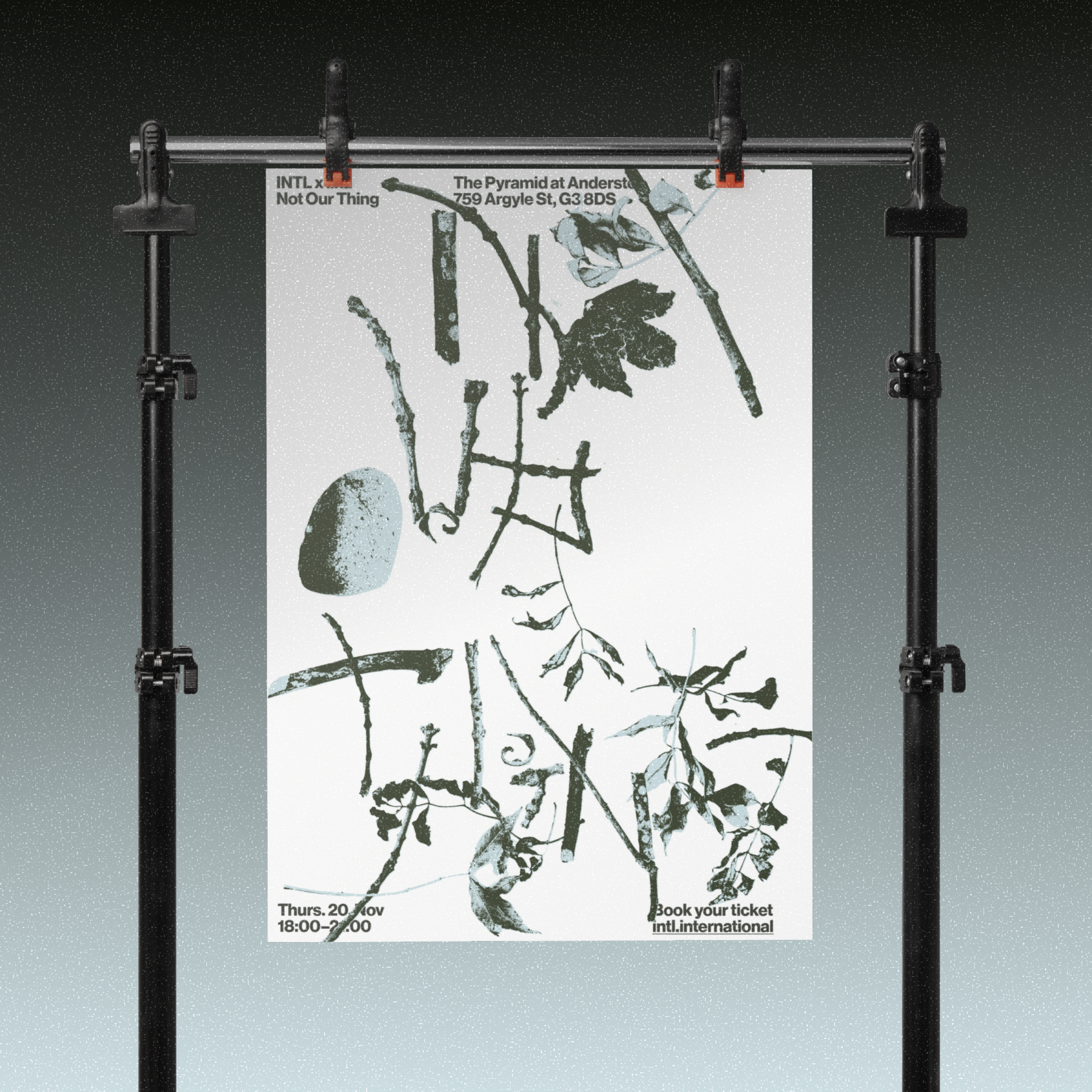 INTL poster design for the 'Not our Thing' panel event