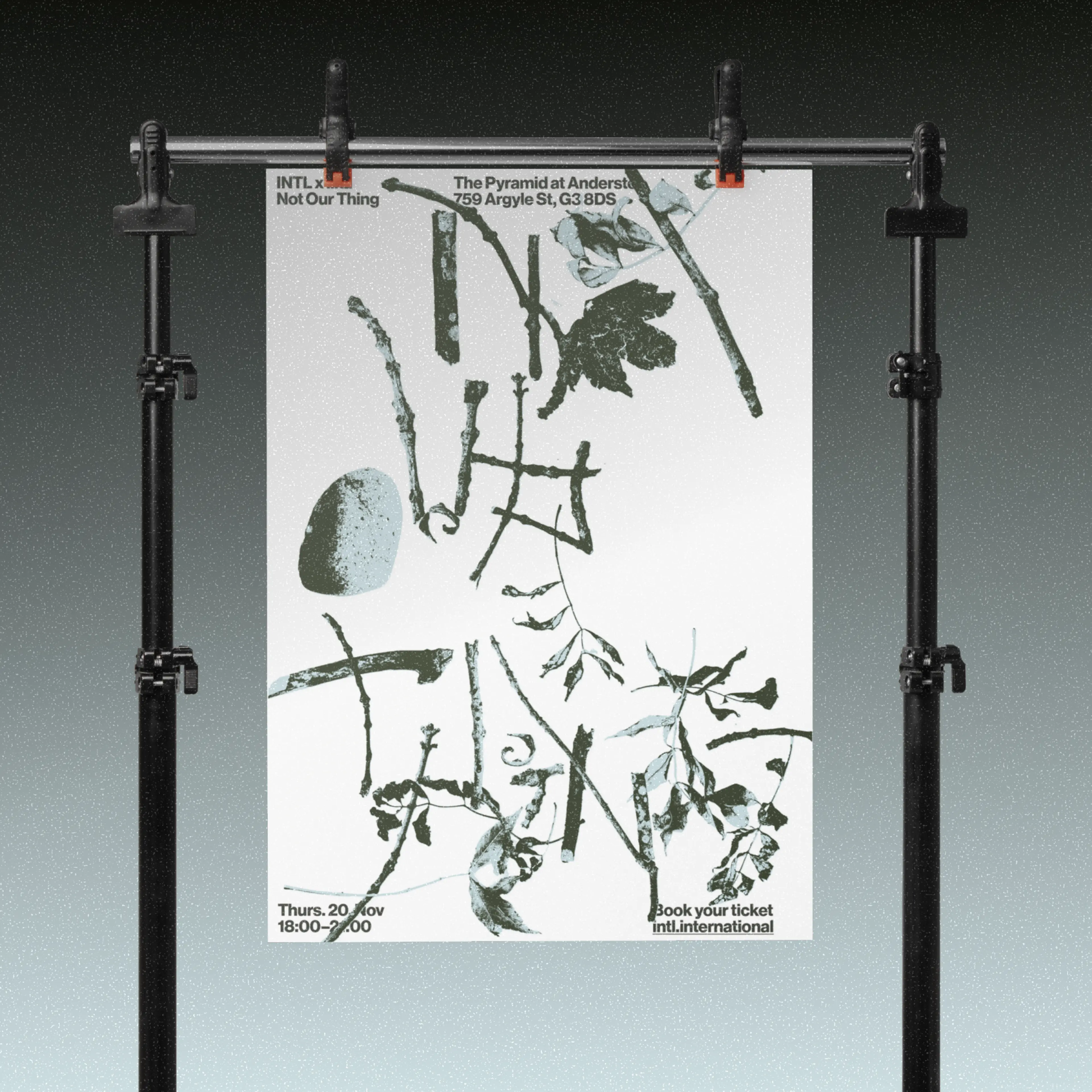 INTL poster design for the 'Not our Thing' panel event