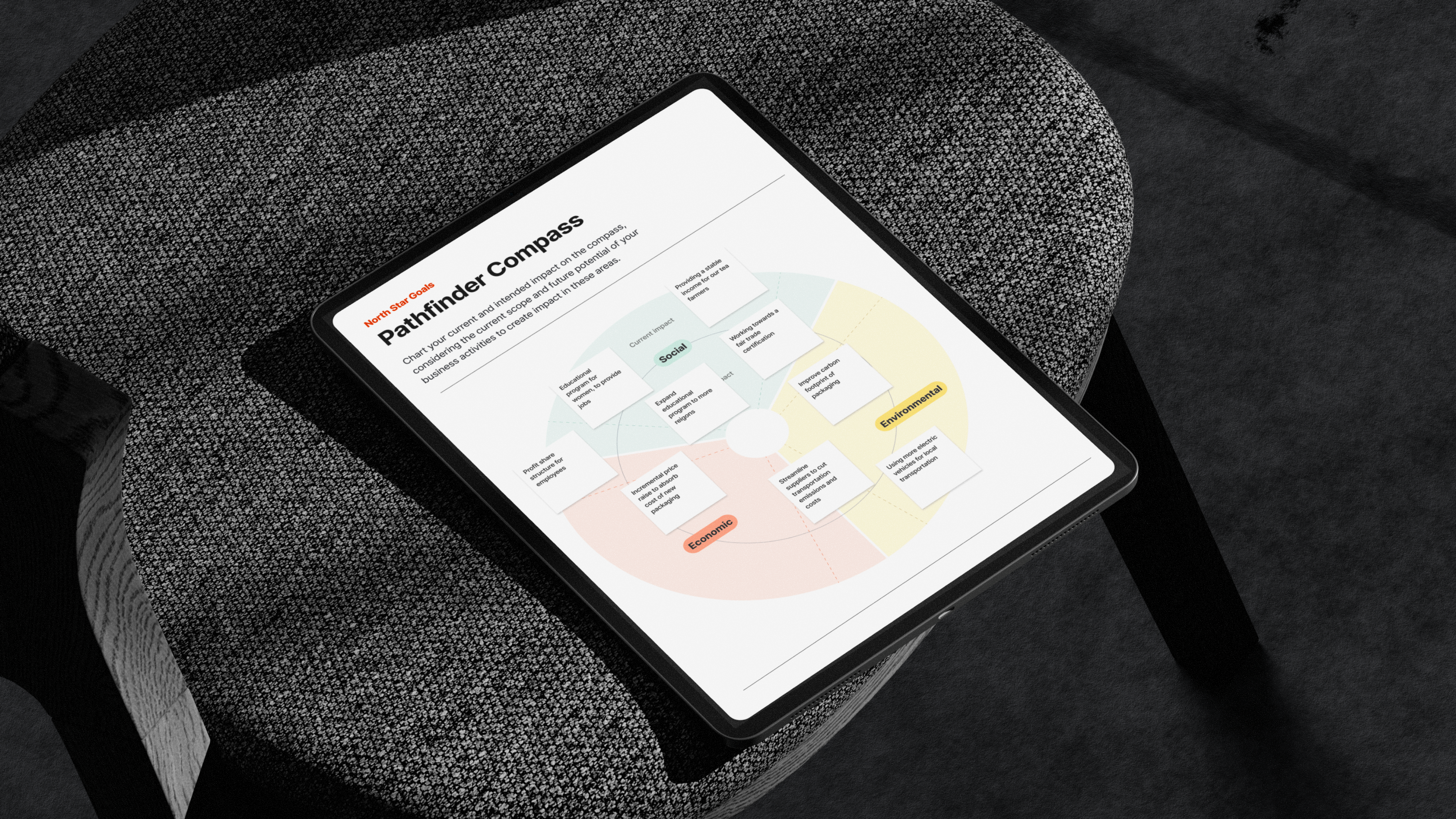 Driftime's Impact Pathfinder shown on an iPad