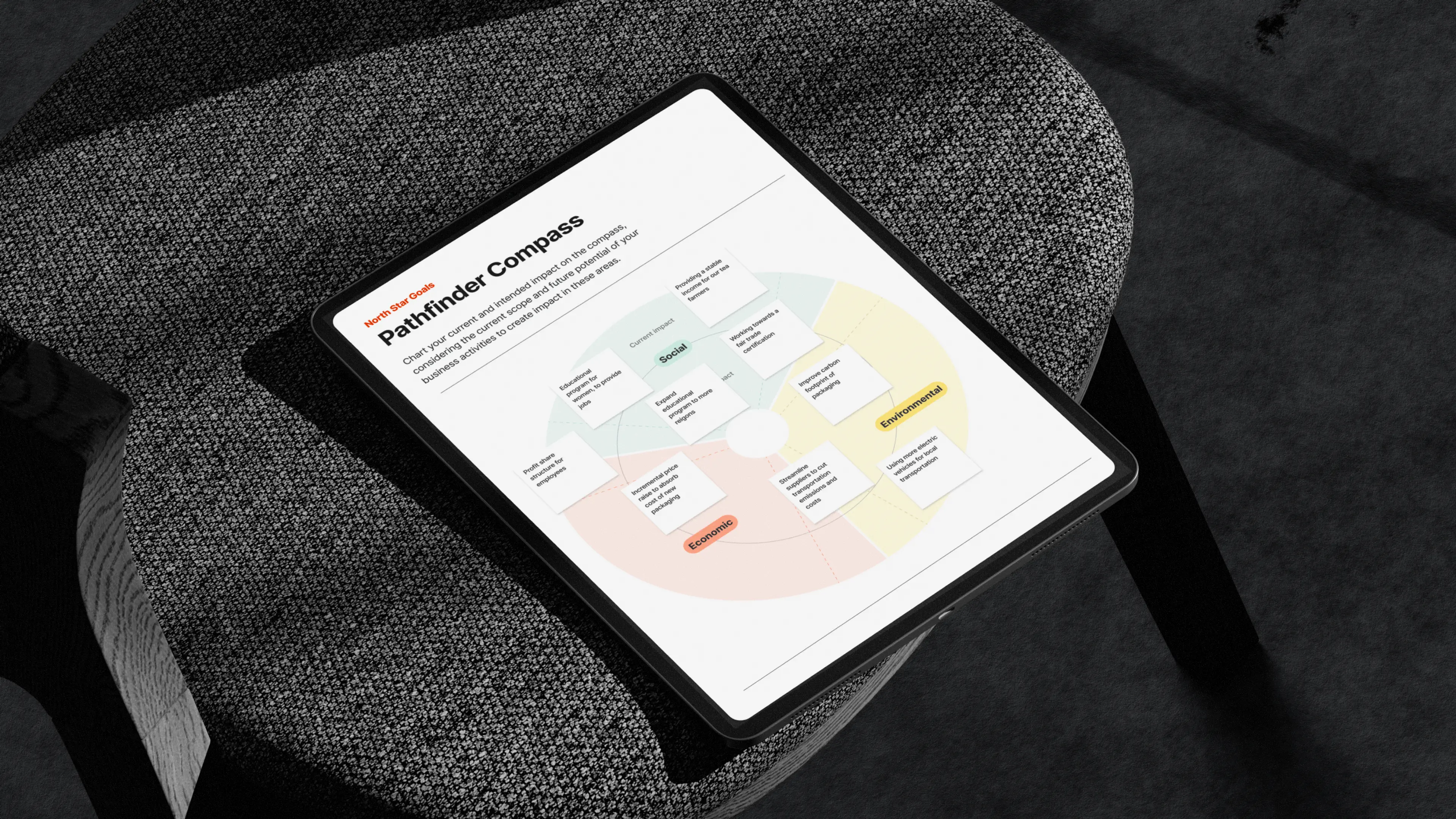 Driftime's Impact Pathfinder shown on an iPad