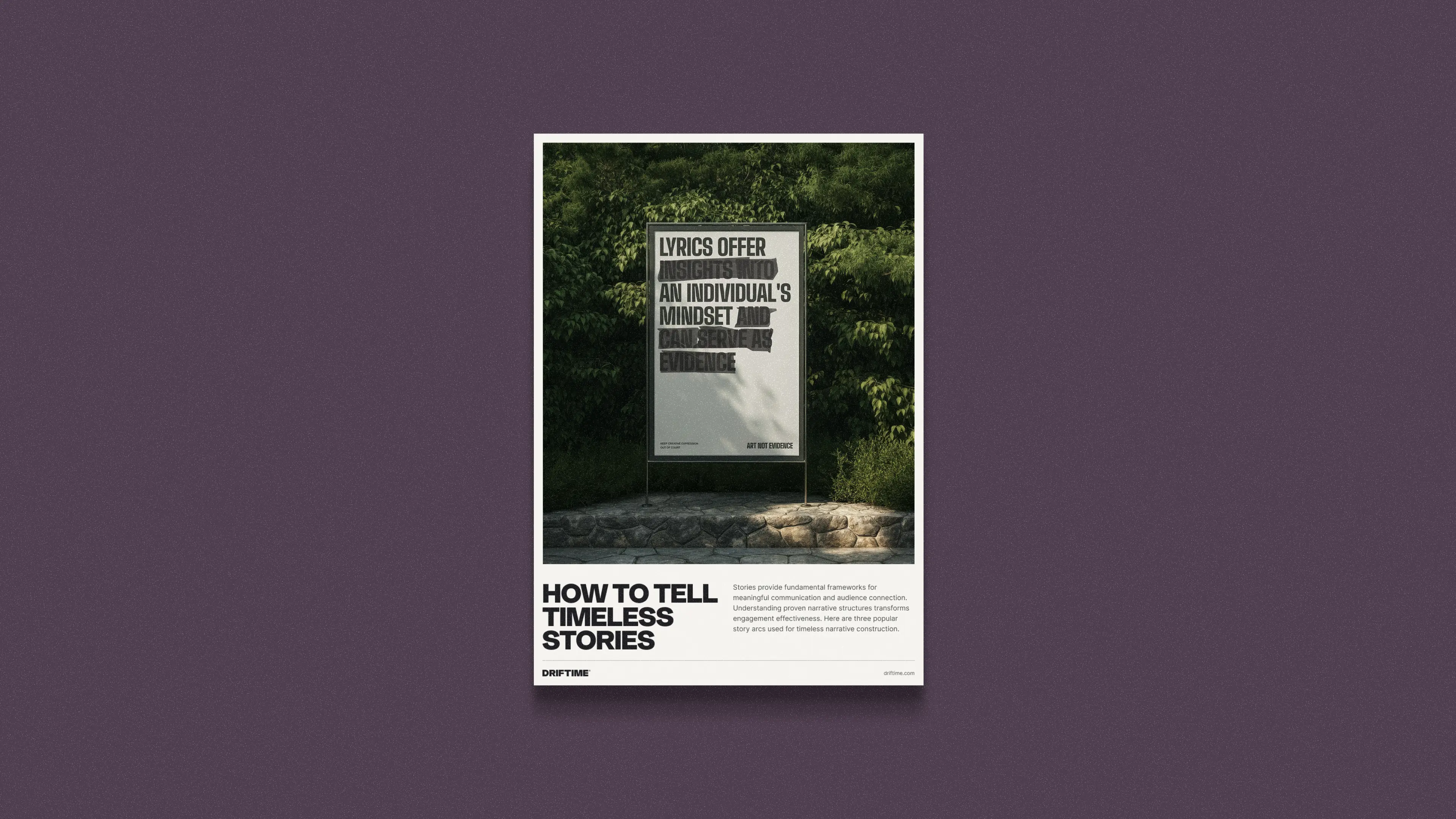 Cover design for the "How to tell timeless stories" free guide