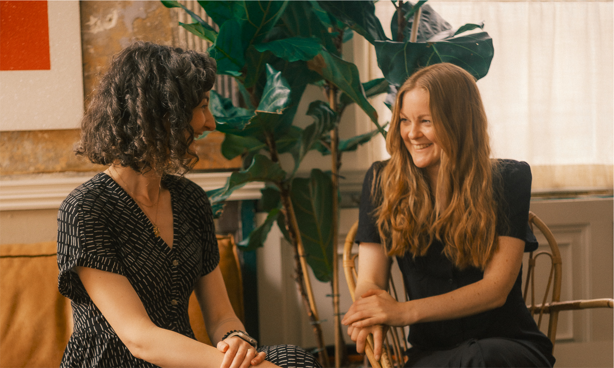 Sara and Holly having a conversation