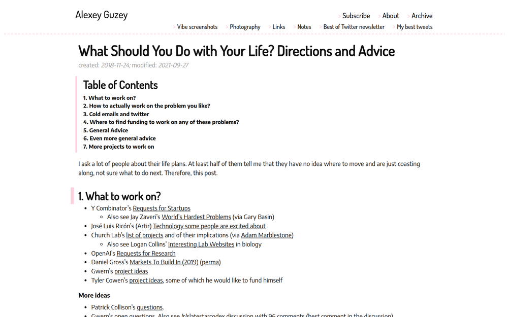 Screenshot of What Should You Do With Your Life?