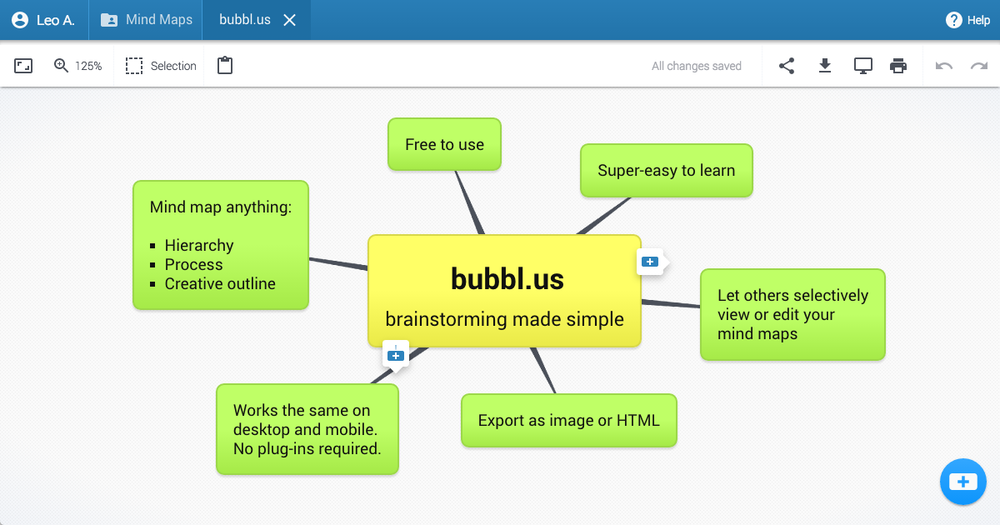 Screenshot of Bubbl.us