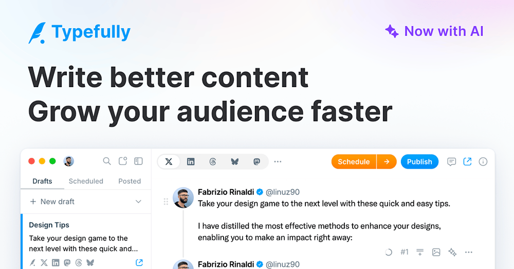 Screenshot of Typefully