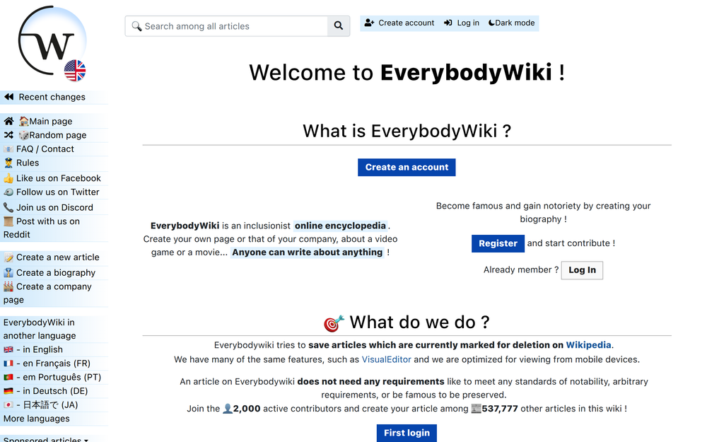 Screenshot of EverybodyWiki