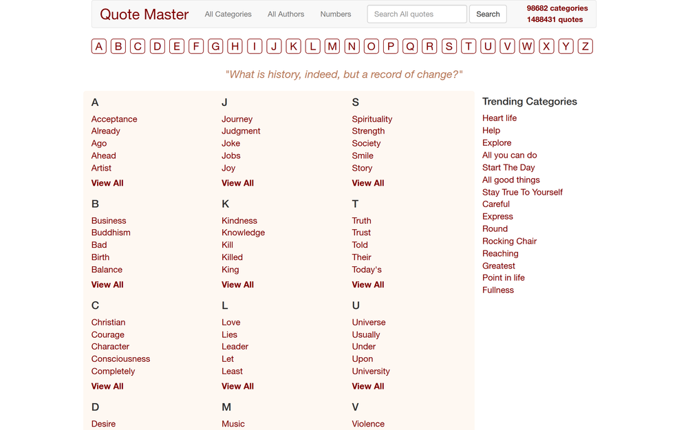 Screenshot of Quote Master