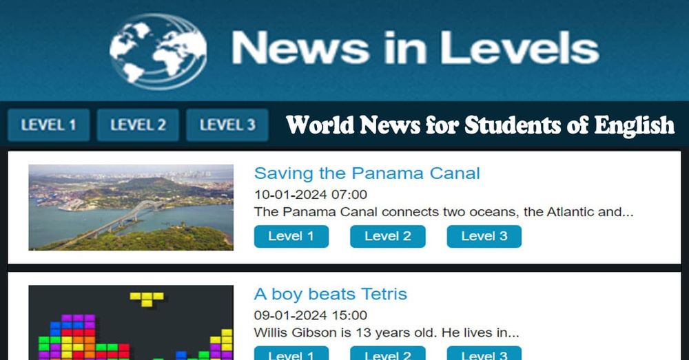 Screenshot of Newsinlevels