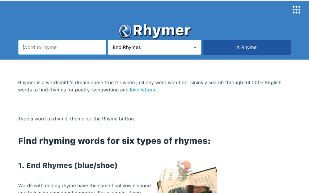 Screenshot of Rhymer
