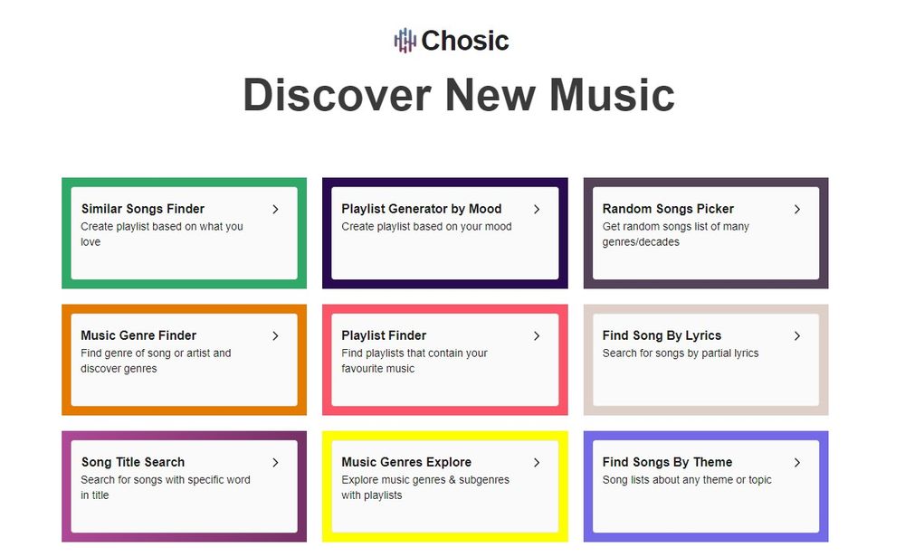 Screenshot of Chosic