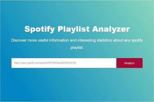 Screenshot of Spotify Playlist Analyzer