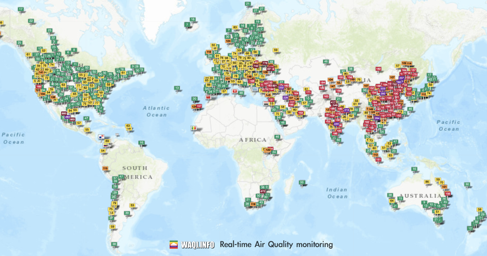Screenshot of World Air Quality Index