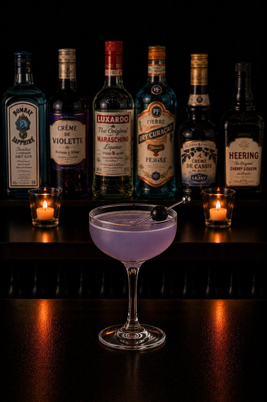 Aviation Drink with olive wedge