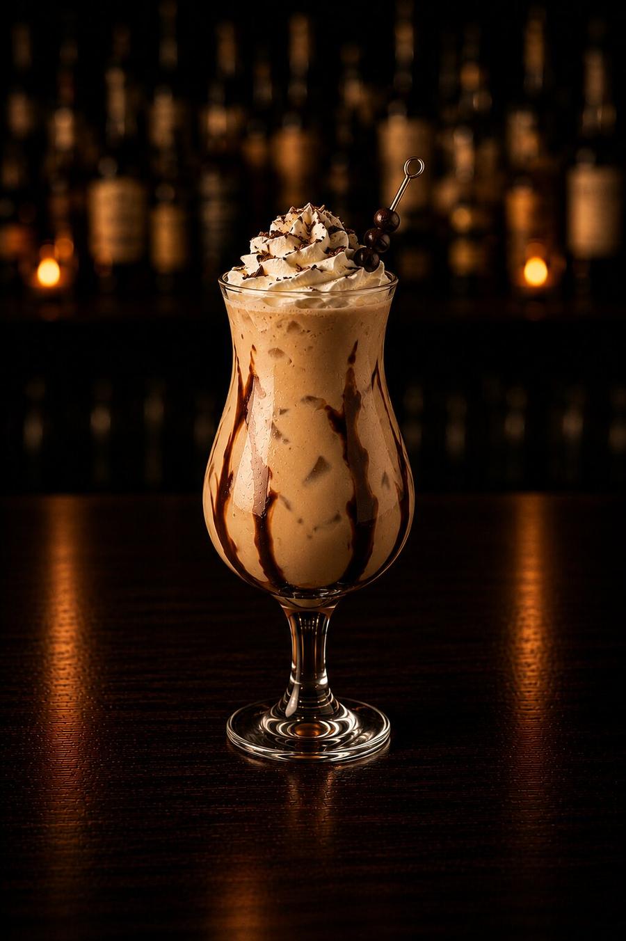 Mudslide drink topped with whipped cream