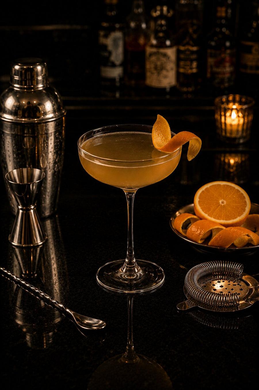 El Presidente drink with orange peel wedge