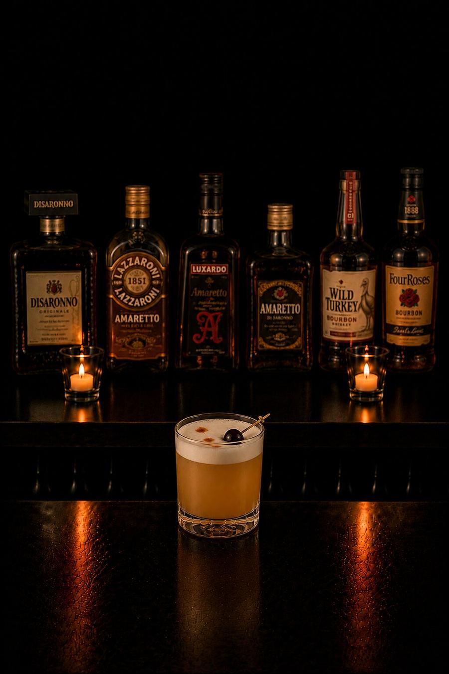 Amaretto Sour drink in rocks glass