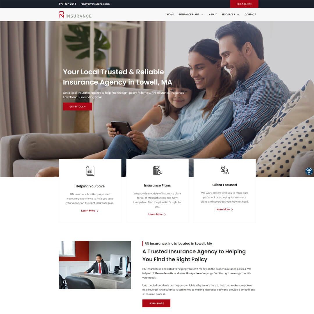RN Insurance Web design case study