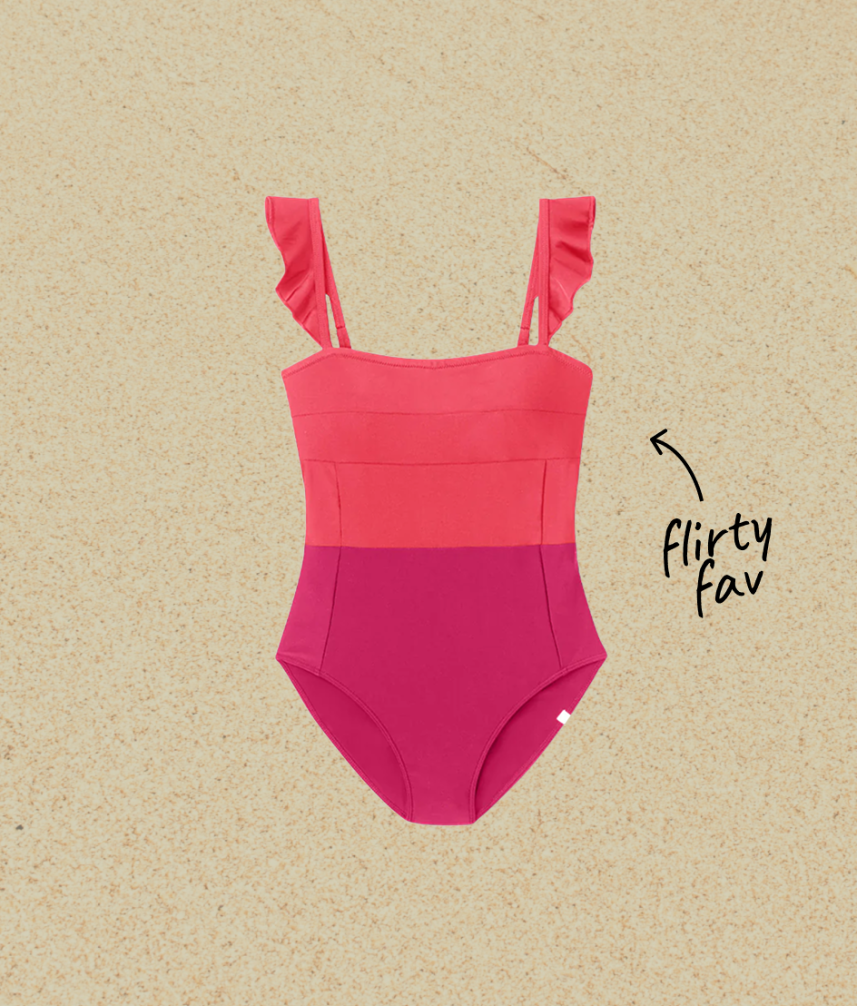 Model in Cashmere Sweater, Luxe Cashmere Blend Two-Tone Button Neck Sweater - Fawn & Dune (cream and tan)