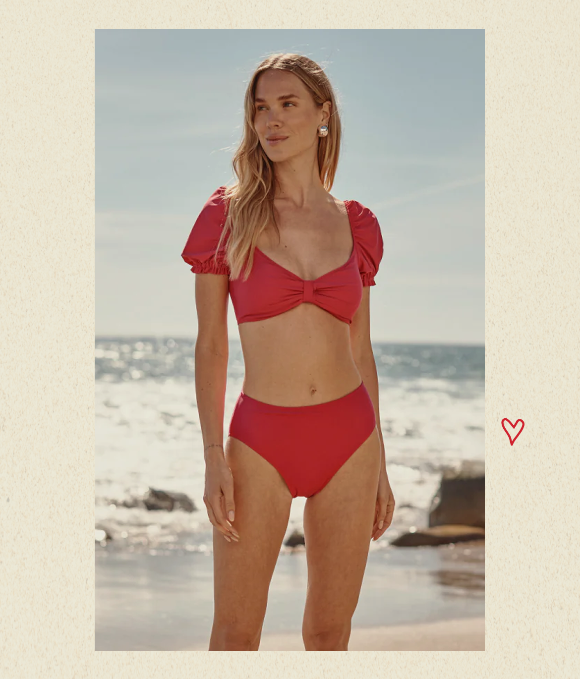 Sale on Sale Text. Model in pink bikini