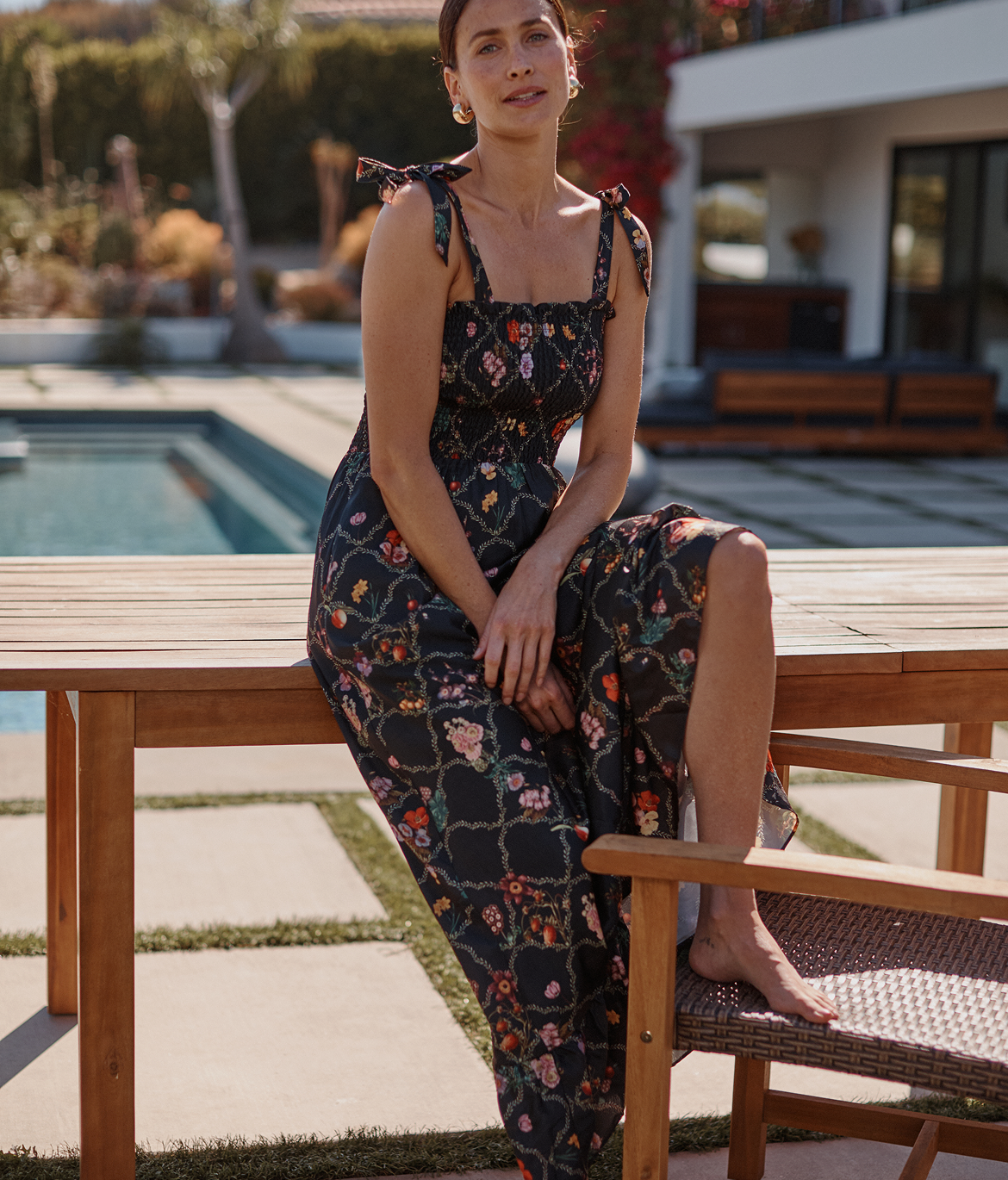 Best Sellers. Model in brown and black one piece. 