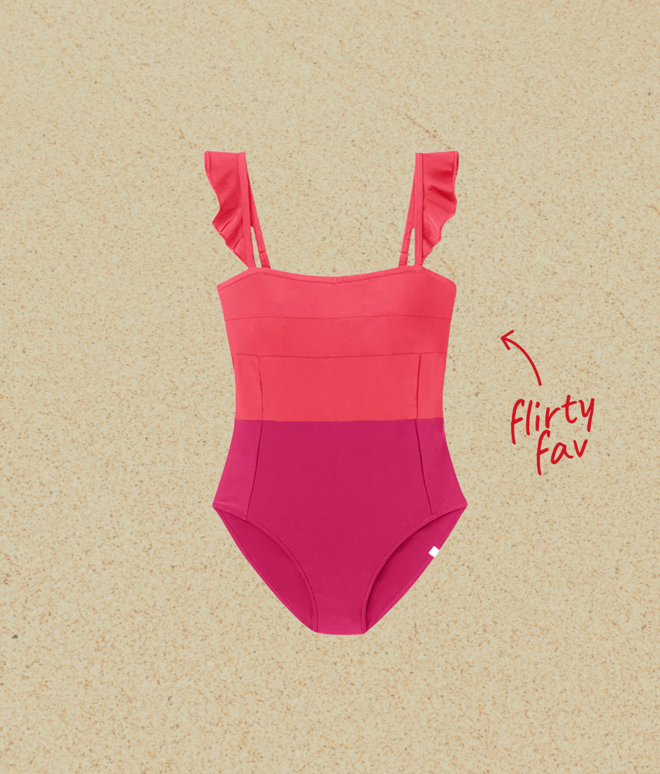 Model in Cashmere Sweater, Luxe Cashmere Blend Two-Tone Button Neck Sweater - Fawn & Dune (cream and tan)