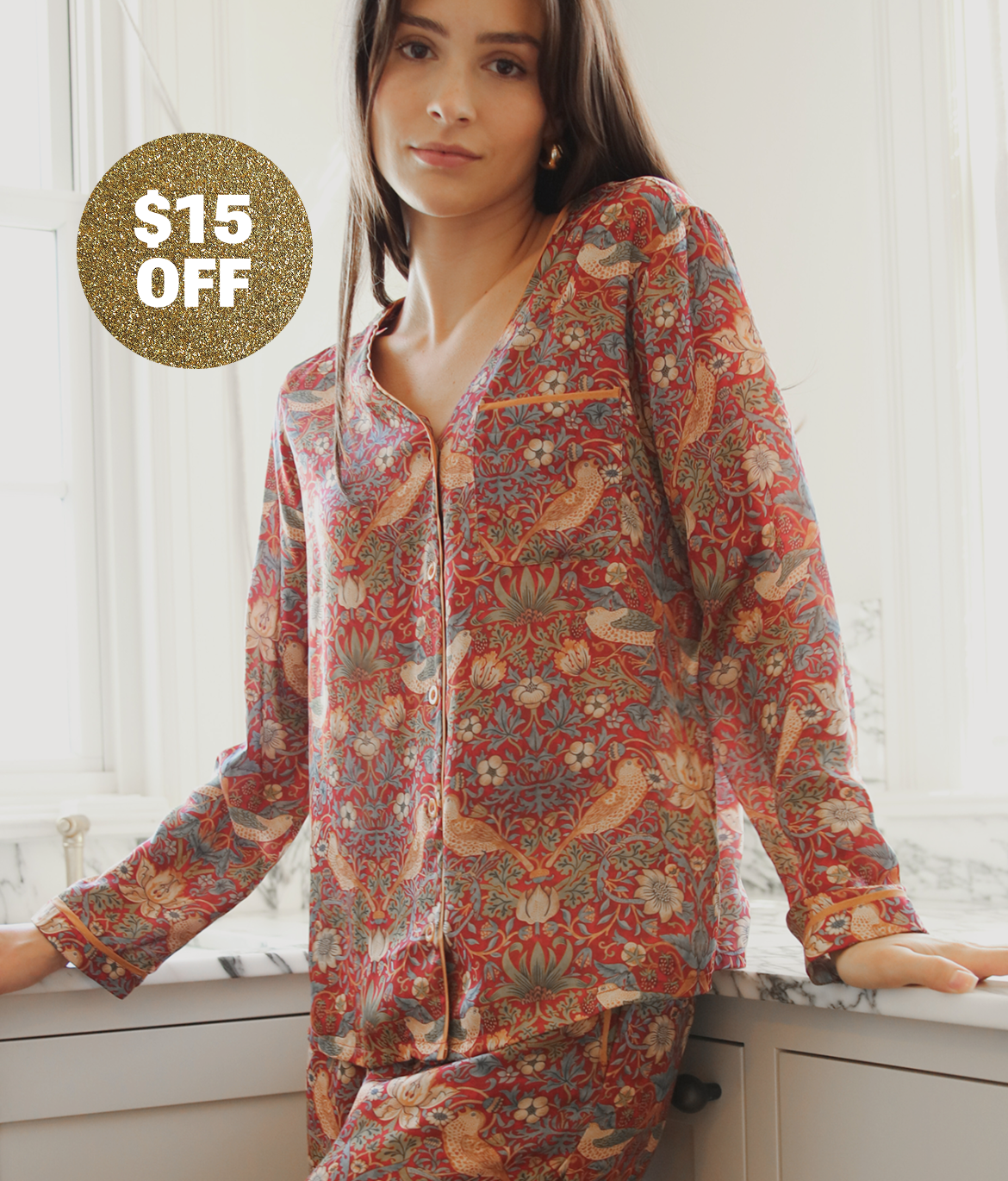 Loungewear Text: Model in Velour Lounge Pants - Rosewood (pink)