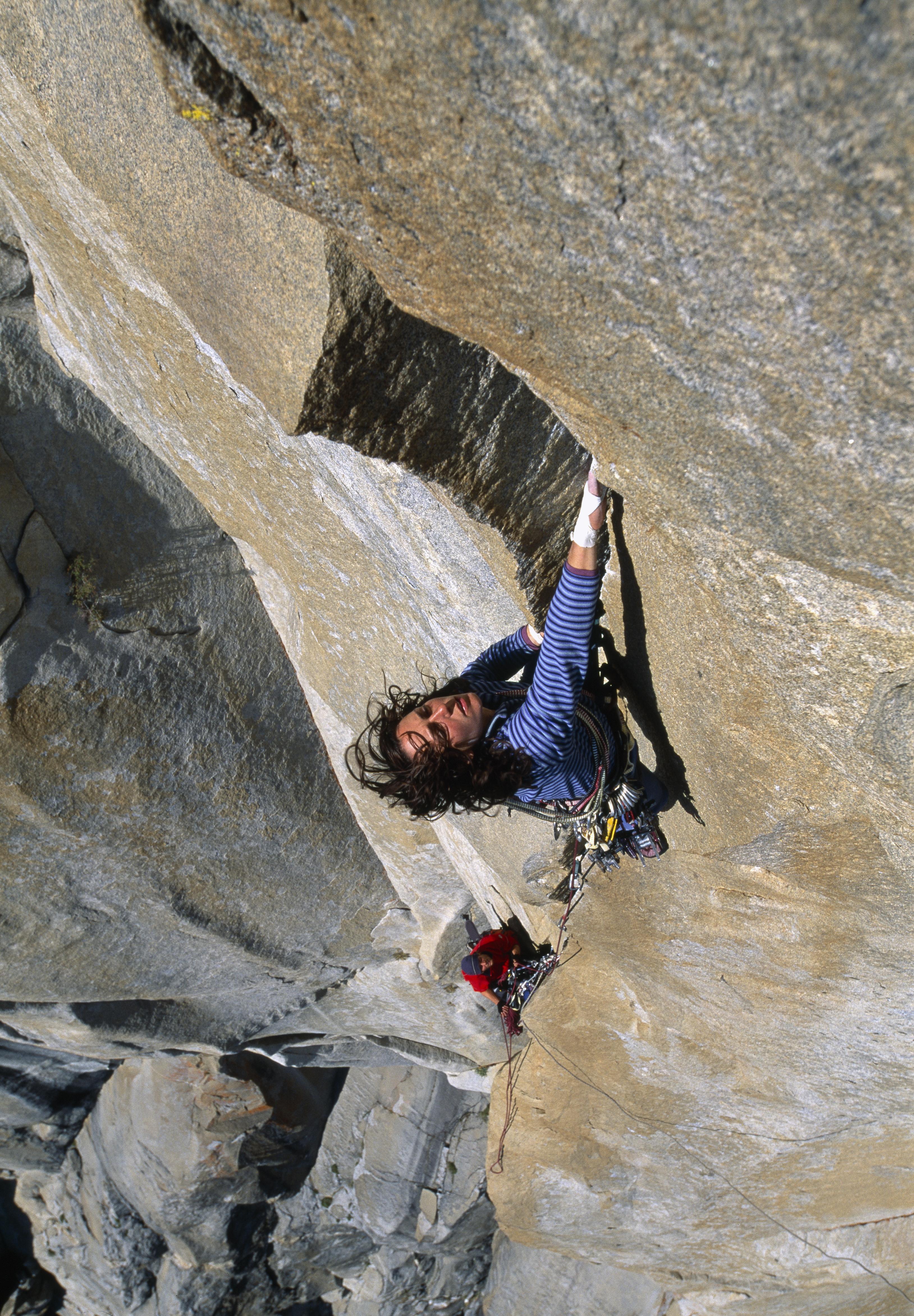 El Cap free in a day, 2004. Free Rider, final offwidth pitch.
📷 Heinz Zak 