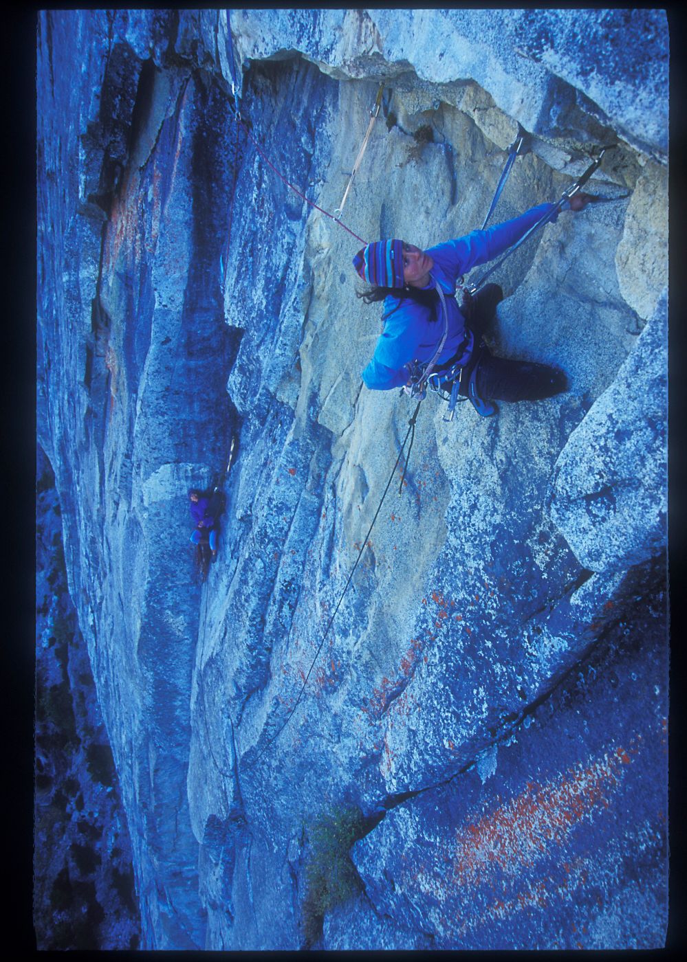 Chouinard-Herbert (1 of 2)
My brother and I started climbing at the same time but he was in med school in Missouri, so we didn’t climb together right away. I visited in Tucson when he was in residency there, and he took me on some pretty hair-raising adventures in Cochise Stronghold 😳 

When he finally got time to visit in Yosemite, I wanted to take him to something classic and full value, so we headed up to the Chouinard-Herbert. Too much chatting, not enough route finding, and the scrambling on the approach suddenly turned into 4th classing, 5th classing & 6th classing 🤔. Despite having to aid the approach (!), we eventually made it to the base without dying, though doubts had been raised about my route-finding skills 🙈. 
📷  Jimmy Chin 
Yosemite, CA