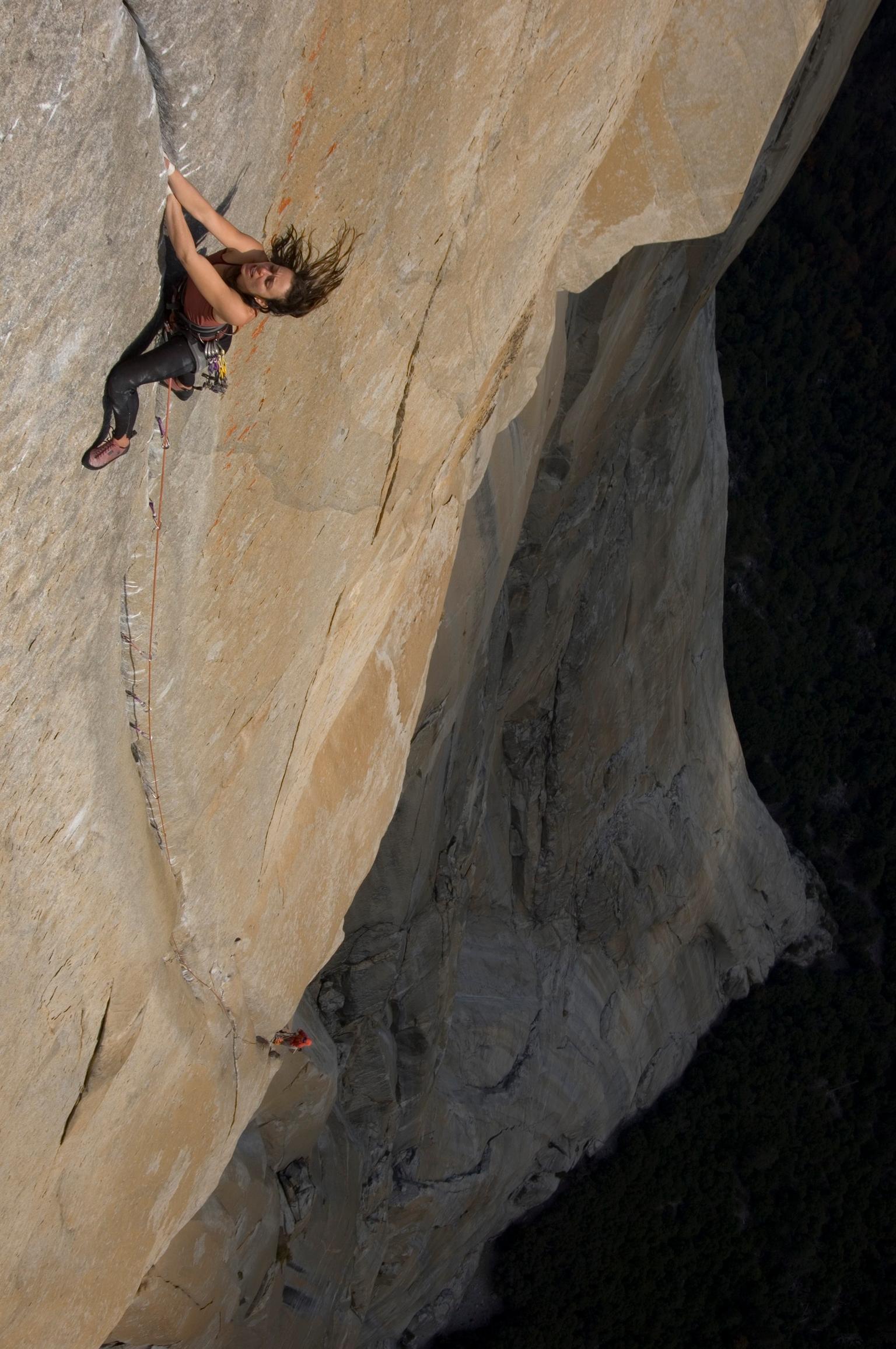Salathe Wall Free 2005, 1 of 3.
My game plan for the Salathe was to arrive at the headwall as fresh and strong as possible, after freeing and hauling the 2500 feet leading up to it.
📷 Jimmy Chin