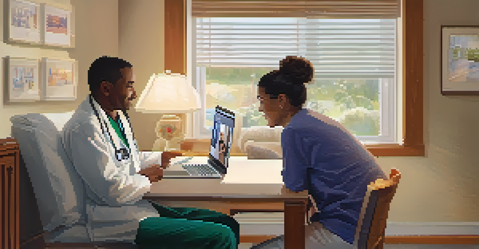 A healthcare provider in a telemedicine consultation with a patient at home, highlighting remote healthcare access.